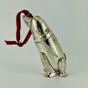 VINTAGE 90s RESTORATION HARDWARE POLAR BEAR SHAKER ORNAMENT . COCKTAIL CHRISTMAS